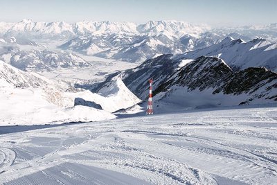 Ski slopes on a glacier