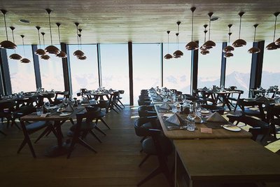 Contemporary restaurant on the top of mountain