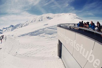 Terrace on a mountain hut