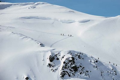 Off-piste terrain in the Austrian mountains