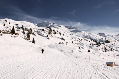 ski piste on a mountain ridge